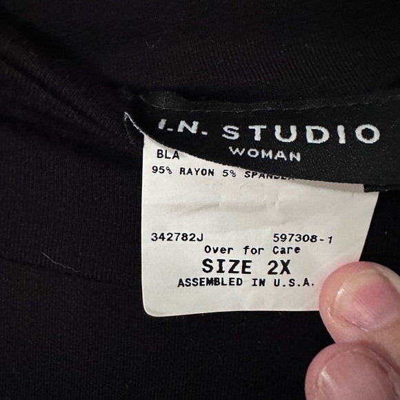 I.N. Studio Woman size 2X maxi black rayon/spandex - Picture 4 of 6